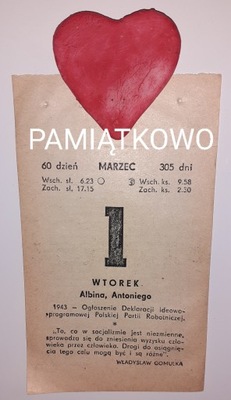 Kartka z kalendarza 1966