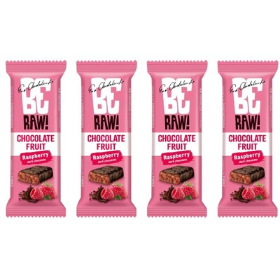 BeRAW! Baton Energy Raspberry Malinowy Choco Power 4 x 40g