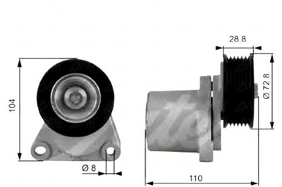 833001 GATES РОЛИК MICRO-V НАТЯЖИТЕЛЬ FORD MONDEO 00 1.8-2.0 16V MICRO-V SZ