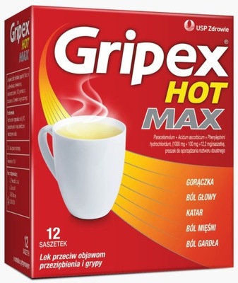 Gripex Hot Max przeziębienie grypa 12 saszetek