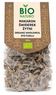 Makaron świderek żytni Naturalny Ekologiczny BIO 350g / BIONaturo