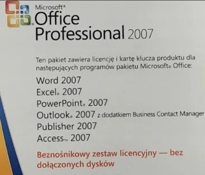 Microsoft Office Professional 2007 PL 1PC