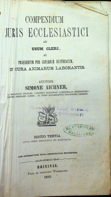 Compendium Juris Ecclesiastici 1870 r.