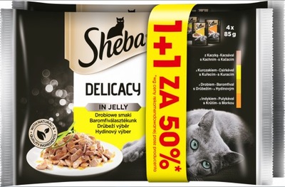 SHEBA 8x85g Delicacy in Jelly Smaki Drobiowe