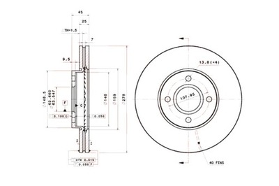 BREMBO ДИСК ДИСКОВЫЕ ТОРМОЗНОЕ 2SZT. ПЕРЕД FORD FIESTA V FORD USA FOCUS 2.0 