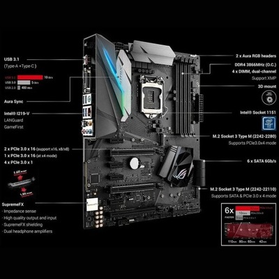 Motherboard ASUS ROG STRIX Z270H GAMING Intel Socket 1151 DDR4 ATX