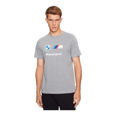 PUMA KOSZULKA MĘSKA T-SHIRT BMW MMS ESS LOGO TEE SZARA r.M