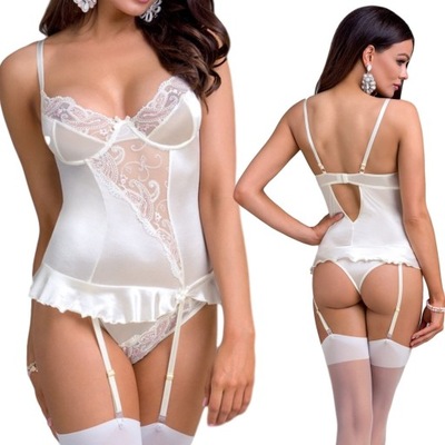 INOE CORSET ecru koronkowy gorset L/XL Casmire