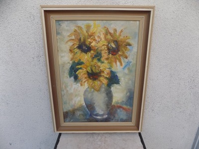 PRZEPIĘKNY OBRAZ OLEJNY,SYGNOWANY 87/65 CM