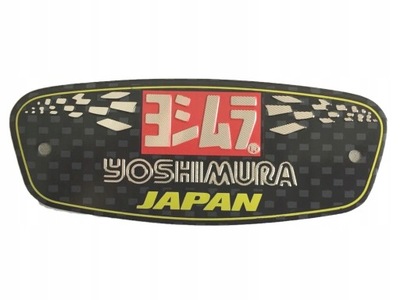 INSCIPTION ZNAK ALUMINIUM LOGO MOTOCYKLA FOR YOSHIMURA ON SILENCER 10.3 X 4.0 CM  