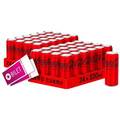 Napój gazowany Coca-Cola Zero cukru puszka 48x 330ml + GRATIS