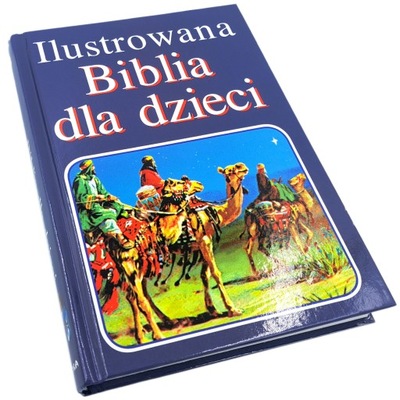 BIBLIA Z PYTANIAMI DLA DZIECI ilustrowana granatowa