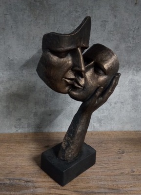 Rzeźba Zakochana para.Czarno-złota