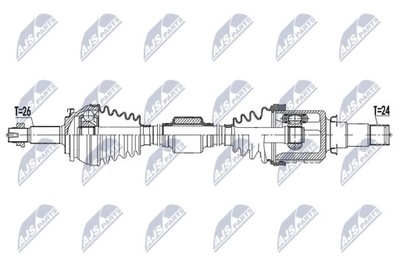 SEMI-EJE DE ACCIONAMIENTO TOYOTA AURIS 1.8HYBRID 11-18, PRIUS  