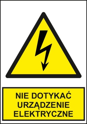 40 szt NAKLEJKI Nie dotykać urządzenie elektryczne