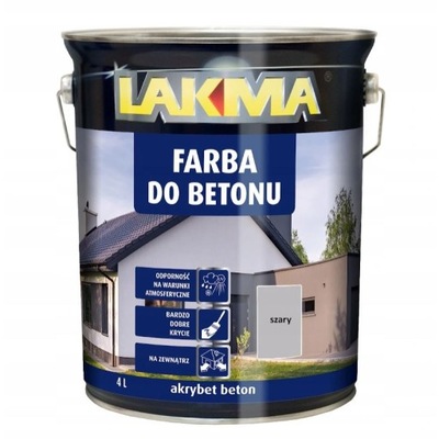 Farba do betonu AKRYBET BETON SZARY LAKMA 4 L