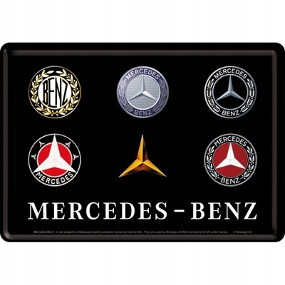 POCZTOWKA PLACA MERCEDES-BENZ METAL MAPA  