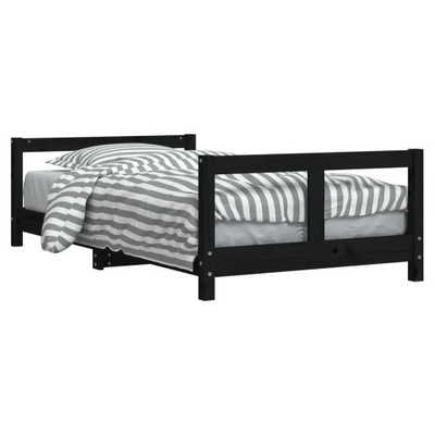 Rama łóżka dziecięcego, czarna, 80x160 cm, dre