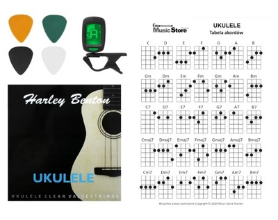 Zestaw do Ukulele TUNER AKRODY STRUNY KOSTKI