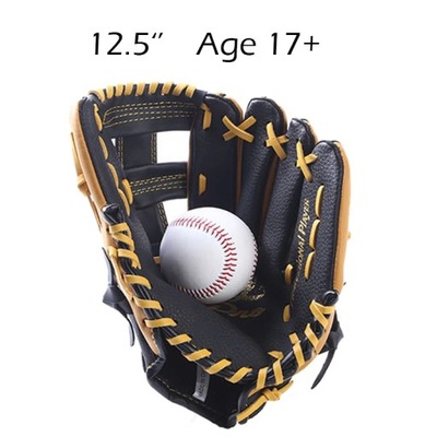 Genuine Leather Baseball Glove & 1 Ball Baseball Set Mitten Baseball Mitt