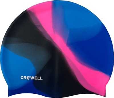 Czepek pływacki silikonowy Crowell Multi Flame niebi-róż