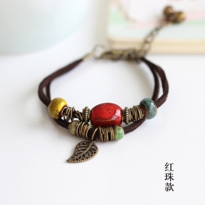 Hand-woven Bohemian ceramic bracelet