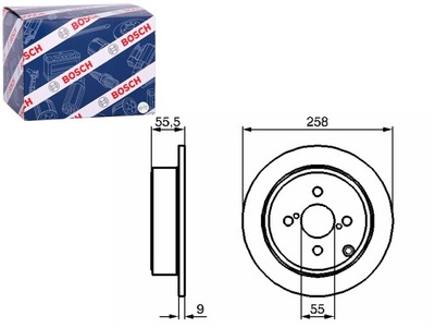 BOSCH ДИСКИ ТОРМОЗНЫЕ ТОРМОЗНЫЕ 2 ШТУКИ. ЗАД TOYOTA COROLLA 1.4 1.6 10.01-03.08