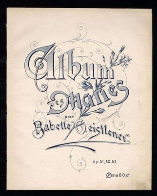 Geistlener B.: Album des Maries Polka francuska