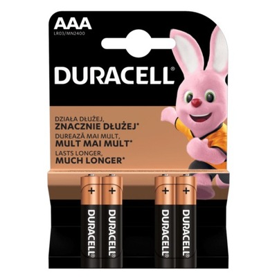 Baterie Alkaliczne Duracell Basic AAA LR03 - Zestaw 4szt
