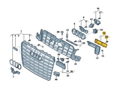 Повітропровід повітря решітка audi a8 d4 права aso фото №1