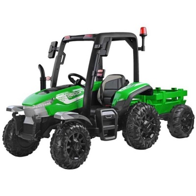 Elektrický traktor s prívesom 4x4 Zelená