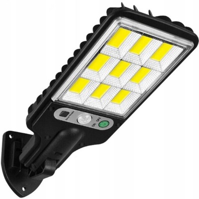 Uliczna Lampa Solarna 108 LED COB z Czujnikiem Ruchu i Zmierzchu czarna