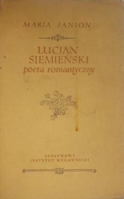 Lucjan Siemieński poeta romantyczny