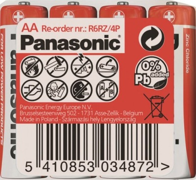 20x BATERIA BATERIE PANASONIC AA R6 MN1500 ZINC BL