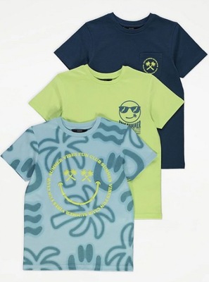 3-pack T-SHIRT SMILEY PALM George 10-11L