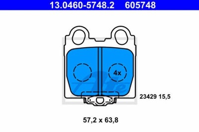 КОЛОДКИ ТОРМОЗНЫЕ ЗАД ATE 13.0460-5748.2