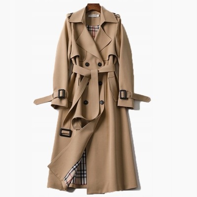Płaszcz damski brązowy trencz bez kaptura coat rozmiar 4XL