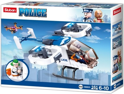 klocki HELIKOPTER policja FIGURKI tajna misja