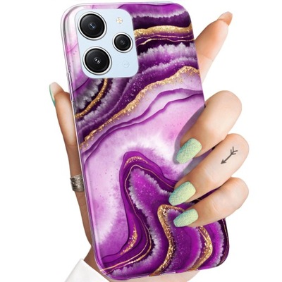 ETUI DO XIAOMI REDMI 12 WZORY RÓŻOWY MARMUR PURPURA RÓŻ MARMUR OBUDOWA CASE