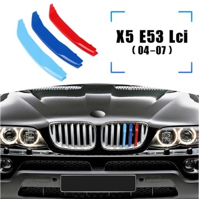 ZEMAR 3pcs ABS For BMW X5 E70 E53 F15 G05 Car Racing Grille Strip Tr~57387