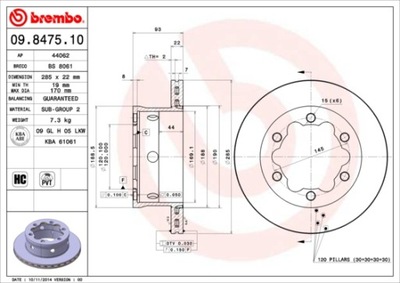 DISKAI STABDŽIŲ GAL. BREMBO 09.8475.10 09847510 