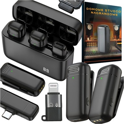 MIKROFON BEZPRZEWODOWY KRAWATOWY ZESTAW 2 MIKROFONÓW USB-C APPLE ANDROID