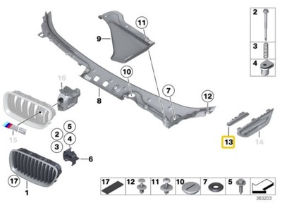 BMW F10 F11 LCI FACING, PANEL DÉCOR WING FRONT LEFT  