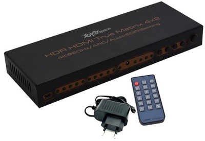 Prawdziwy Matrix Switch Splitter HDMI 4x2 4K HDR!