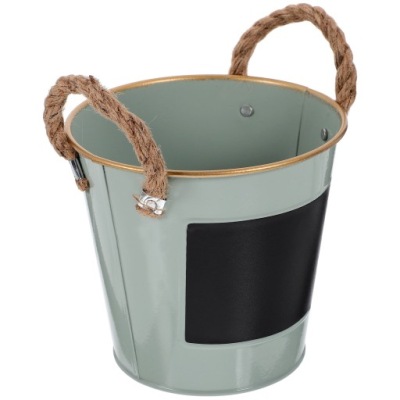 NIEBIESKA OZDOBNA METALOWA DONICZKA W STYLU RETRO