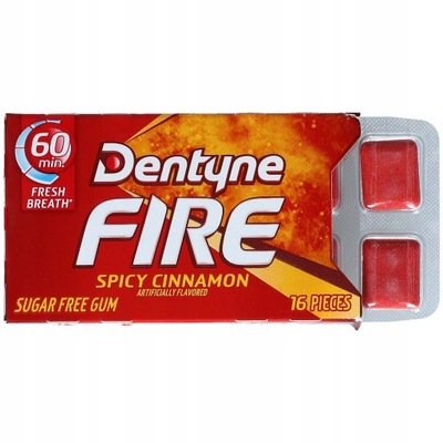 Gumy Cynamonowe Dentyne Fire Guma Cynamonowa Spicy Cinnamon Ostre 16szt USA