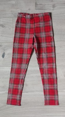H&M legginsy w kratę ciepłe bawełniane r. 134 cm