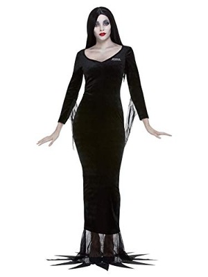 Addams Family Morticia, Black, Dress & Wig, (L)