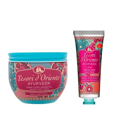 Tesori d'Oriente Ayurveda zestaw: krem do ciała 300 ml + krem do rąk 75 ml