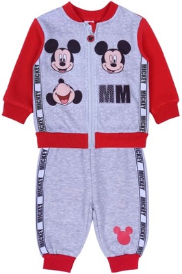 Czerwono-szary, niemowlęcy dres MICKEY Disney